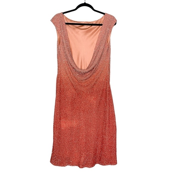 Pamella Rowland Cowl-Back Beaded Cocktail Dress - Picture 3 of 8